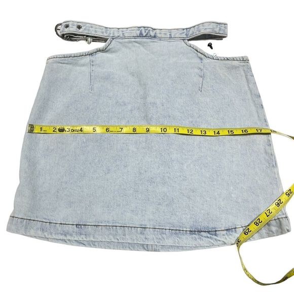 Revolve We Wore What Skirt Women S Denim Cut Out Mini Light Wash 90s Y2K Casual - Picture 6 of 16